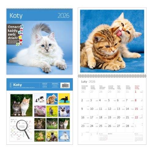 KALENDARZ 2026 30X30 KOTY 4617