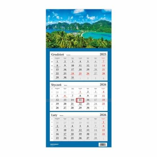 KALENDARZ 2026 LUX TRÓJDZIELNY EGZOTYCZNY RAJ