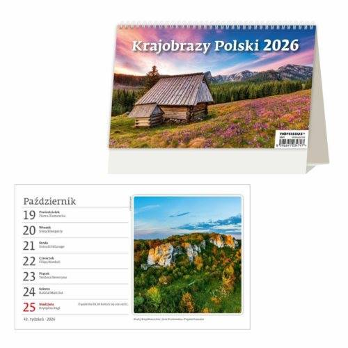 KALENDARZ 2026 BIURKOWY KRAJOBRAZY POLSKI TYGODNIO