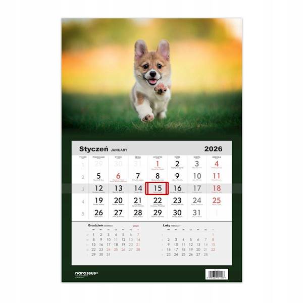 KALENDARZ 2026 JEDNODZIELNY PIES