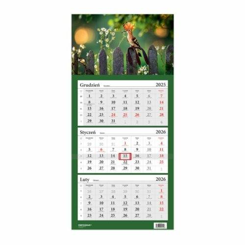 KALENDARZ 2026 TRÓJDZIELNY PTAK DUDEK 