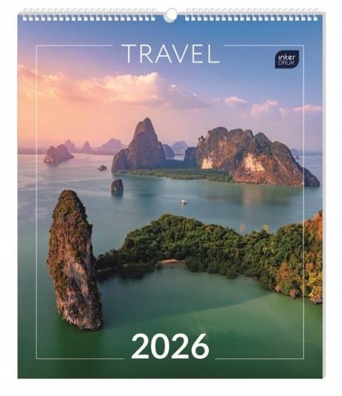 KALENDARZ ŚCIENNY 33,5X40CM TRAVEL 26