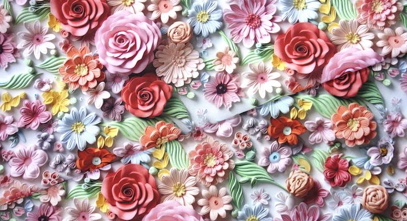 MARKIZOWY kwiaty 3D kolorowe