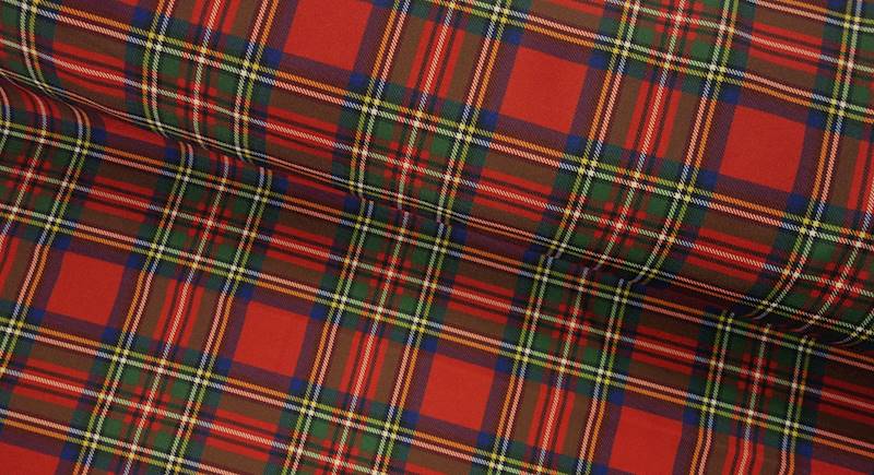 Tkanina obrusowa krata świąteczna