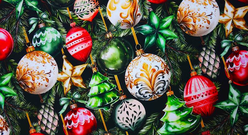 Tkanina obrusowa bombki