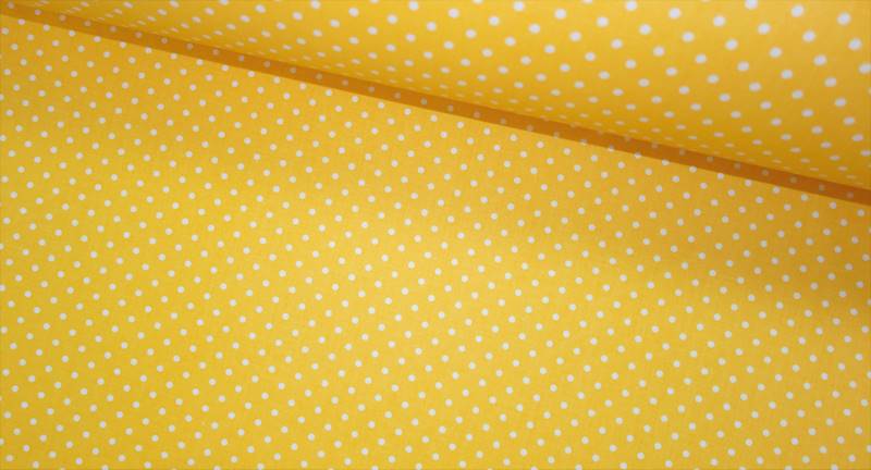 Kropeczki białe na żółtym tle