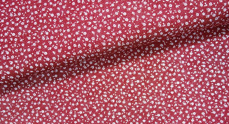 Kwiatuszki białe tło czerwone