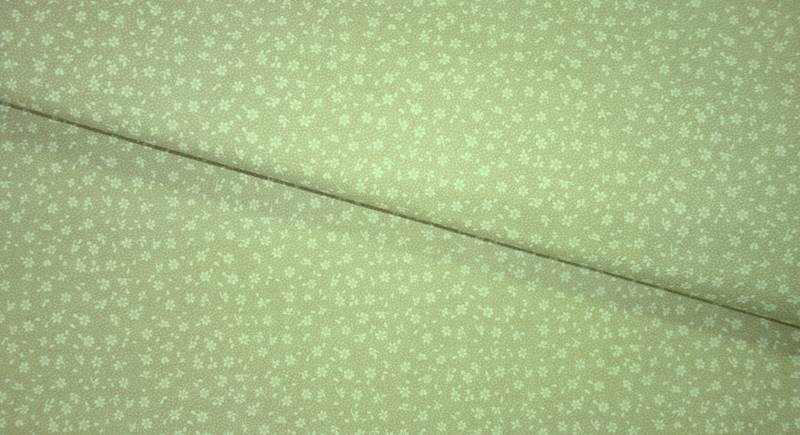 Kwiatuszki białe tło szałwiowe