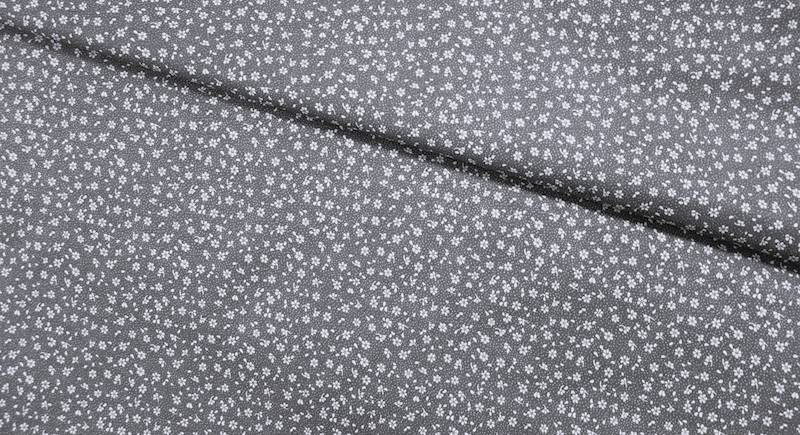 Kwiatuszki białe tło szare