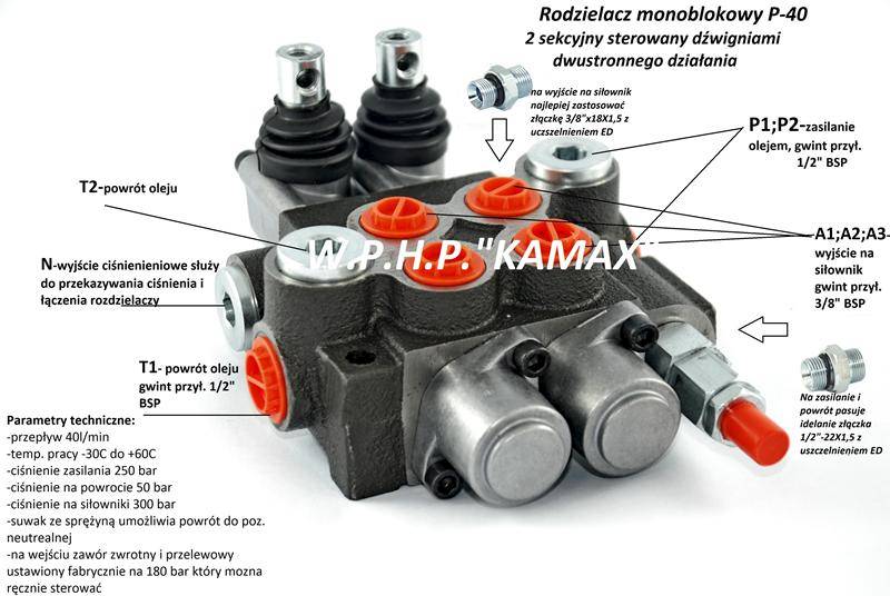 Rozdzielacz monobl. P40 2 sekcyjny