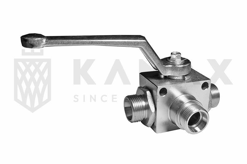 Zawór hydrauliczny kulowy 3-drogowy M22x1.5 