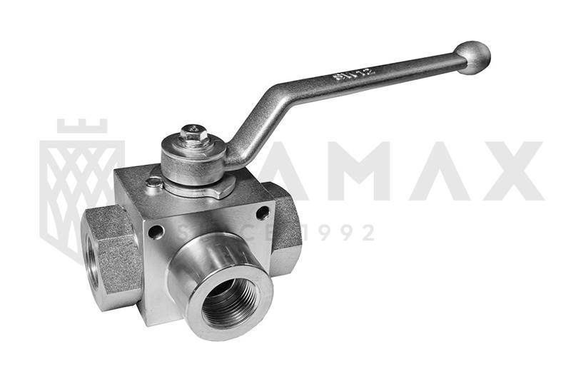 Zawór hydrauliczny kulowy 3-drogowy 1/2” BSP