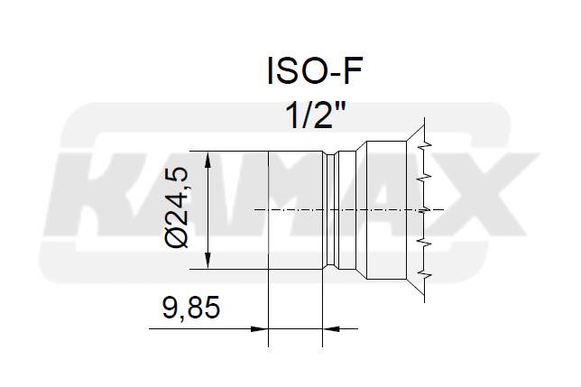 Wtyczka szybkozłącza ISO-F Suchoodcin G3/4”-DN1/2"