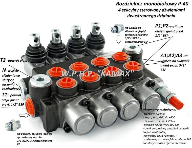 Rozdzielacz monobl. P40 4 sekcyjny