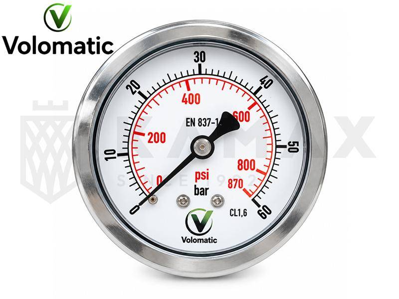 Manometr T63 0-400bar przył. tylne G1/4" VOLOMATIC