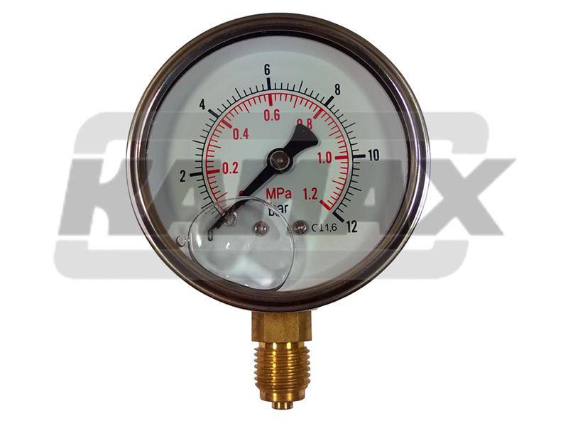 Manometr D63 0-250bar przyłącze dolne 1/4" BSP