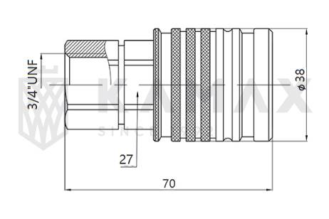 Gniazdo szybkozłącza ISO-A PUSH-PULL 3/4" UNF