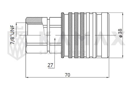 Gniazdo szybkozłącza ISO-A PUSH-PULL 7/8" UNF