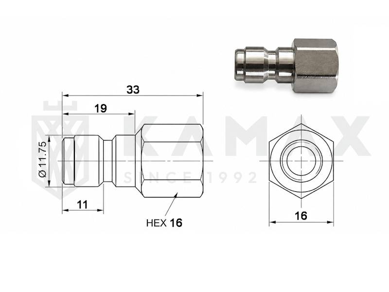 Wtyk szybkozłącza BASIC do myjki G1/4" INOX 