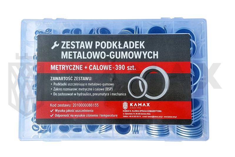 Zestaw Podkładek Metalowo Gumowych ZPMG 390 el.