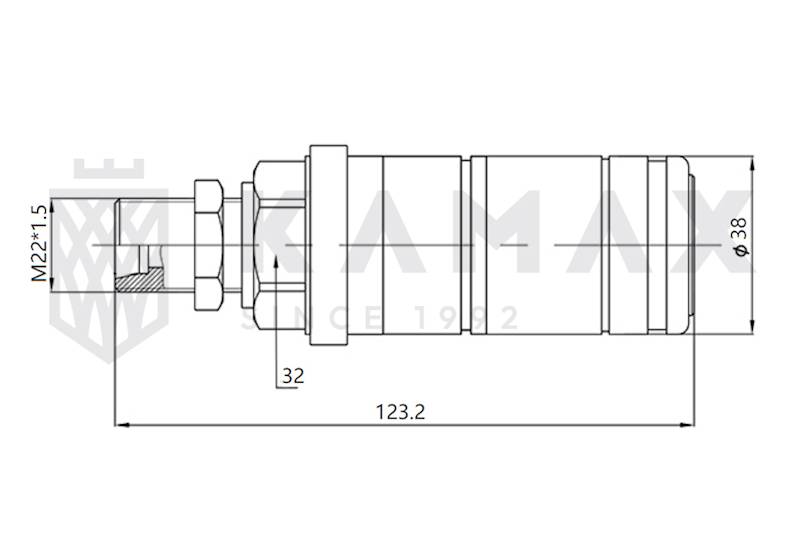 Gniazdo ZRYWALNE 3CFPV2215F M22x1,5 LONG