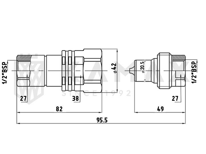 Wtyczka skręcana 1/2"BSP (MERLO)
