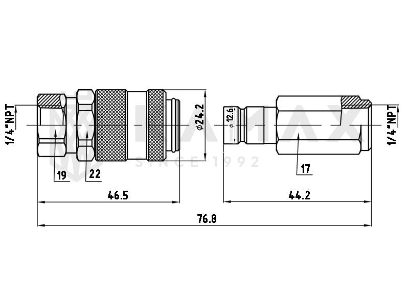 Szybkozłącze diagnostyczne DF wtyk 1/4"NPT