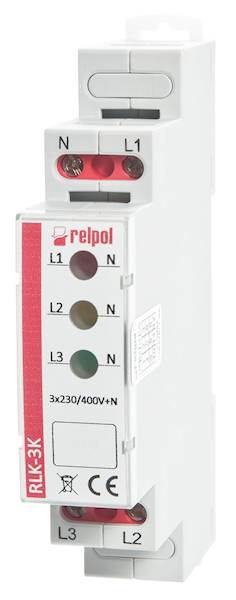 RLK-3K Lampka modułowa 3-fazowa 400V AC LED 3-kol.