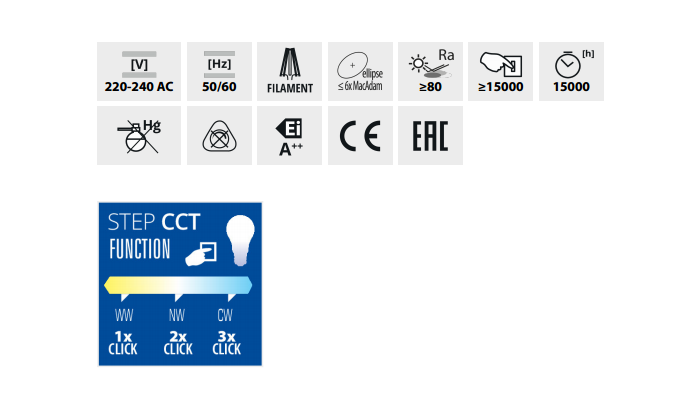 Żarówka XLED A60 7W E27 STEP CCT RGB 
