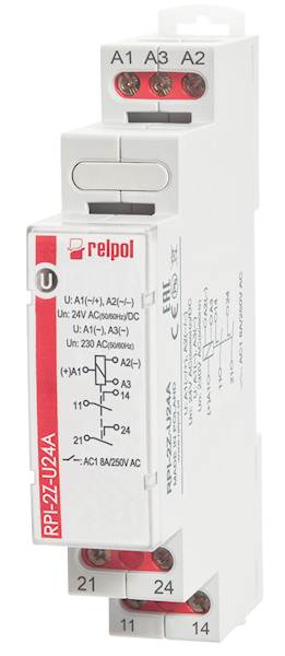Przek elektromag 2Z 8A 24/230V DC/AC RPI-2Z-U24A