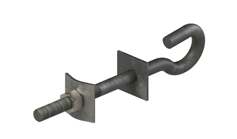 Śruba hakowa M16 L160 ocynk ogniowy S301C SH16L160