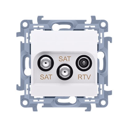 Simon10 Gniazdo ant.typu F + komp. RJ45 kat.5e