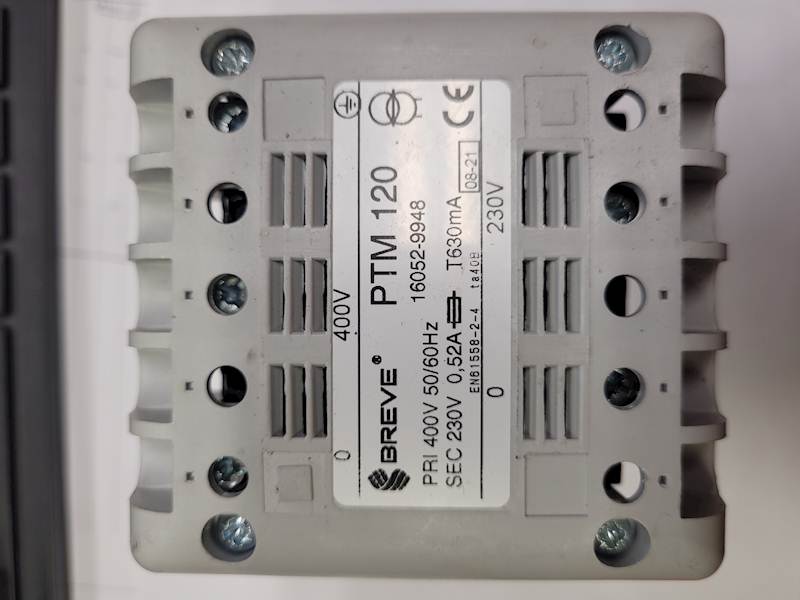 Transformator 1-fazowy PTM 120VA 400/230V na szynę