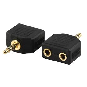 Adapter Jack3,5 wt/2gn Jack3,5 st. złoty