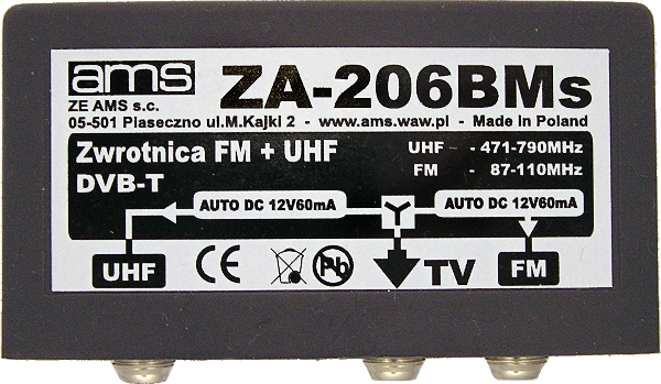 Zwrotnica ZA-206BMs FM+UHF 