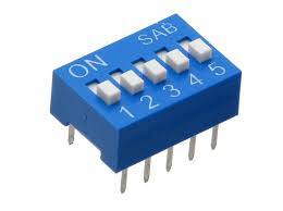 Dipschalter; dip-switch; poziomy; 5 sekcji