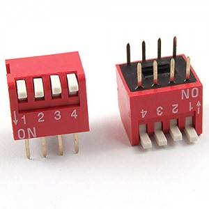 Dipschalter; dip-switch; pionowy; 4 sekcje