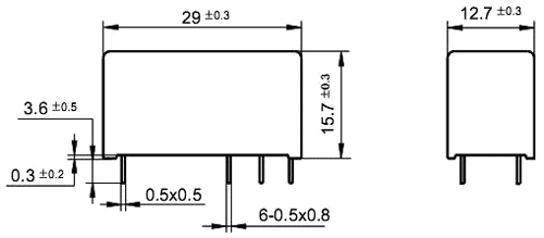 Przekaźnik 6Vdc HF115F/006-2ZS4A 8A