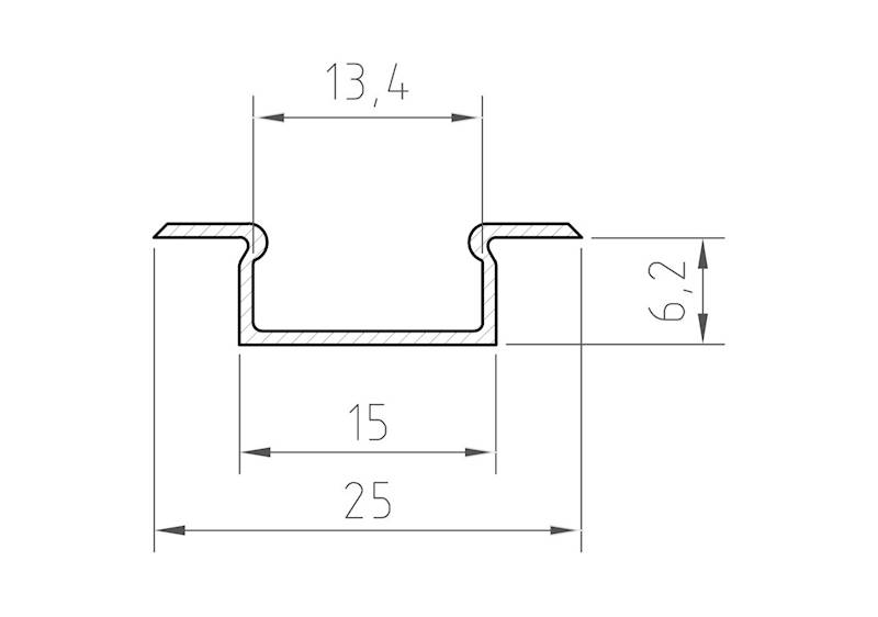 Z06A-2 Profil led czarny lakierowany 2m