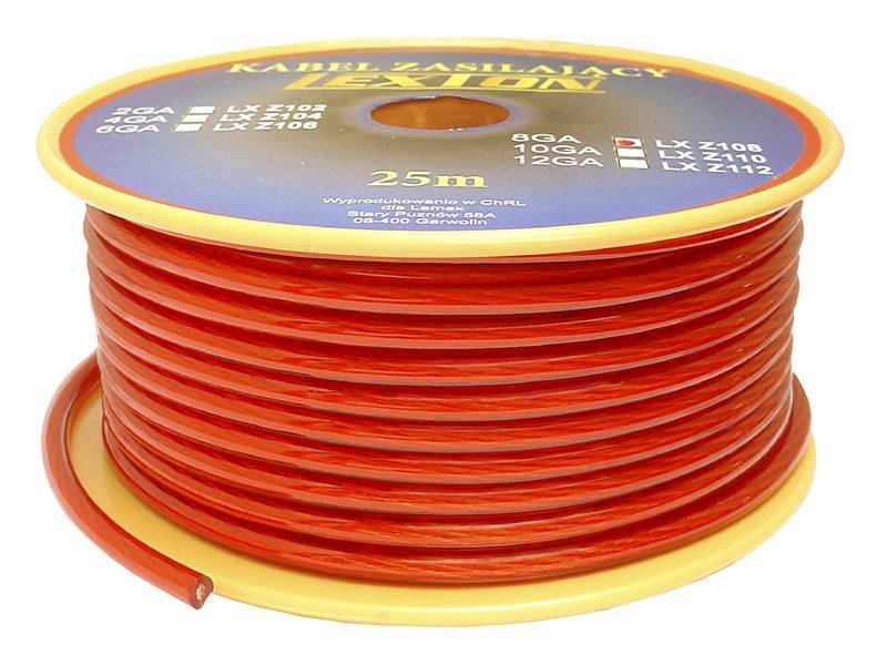 Przewód zasilajacy 8GA 6,7mm czerwony