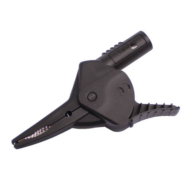 Krokodylek, gn.4mm, 20A, 600V, CAT IV, czarny