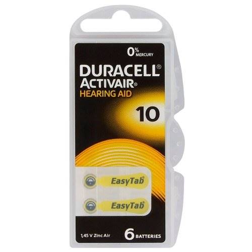 6 x baterie słuchowe Duracell ActivAir 10