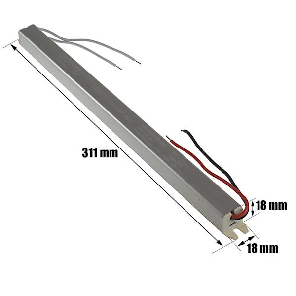 12Vdc  5A Zasilacz 60W 311×18×18mm IP20