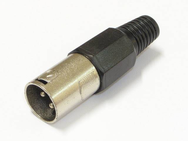 XLR 3pin Wtyk mikrofonowy na przewód czarny