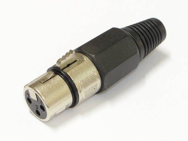 XLR 3pin Gniazdo mikrofonowe na przewód czarny