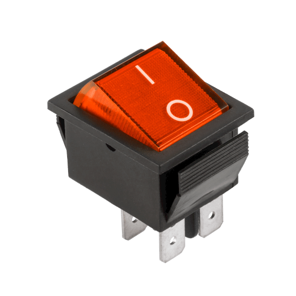 Przełącznik klawiszowy KCD4 ON-OFF 4pin czerwony