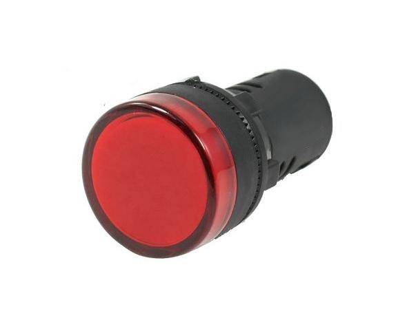 Kontrolka 230V LED 28mm czerwony 