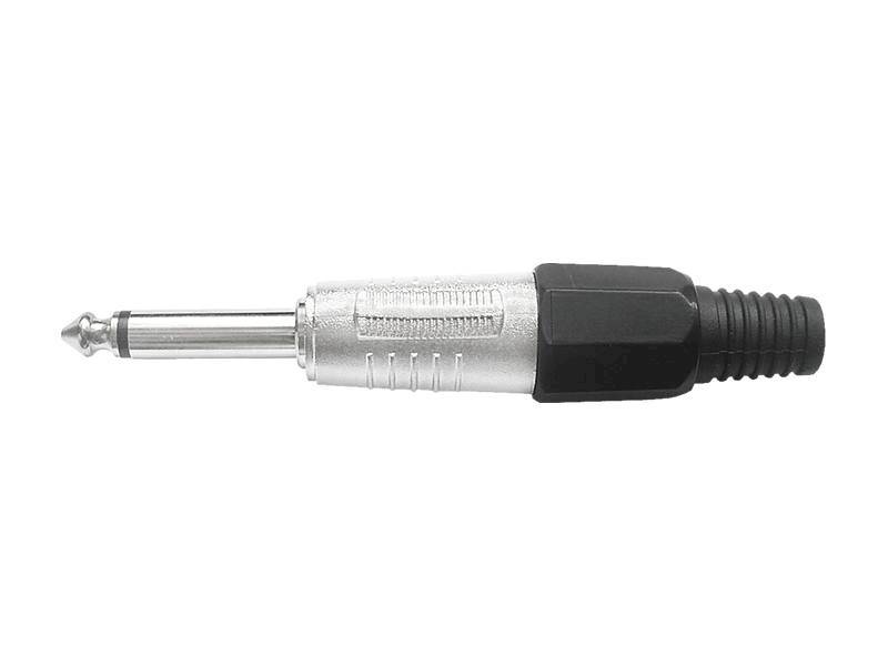 Jack6,3 mono wtyk metalowy z odgiętką czarny