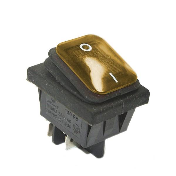 Przełącznik KCD4 ON-OFF 16A IP65 4pin żółty