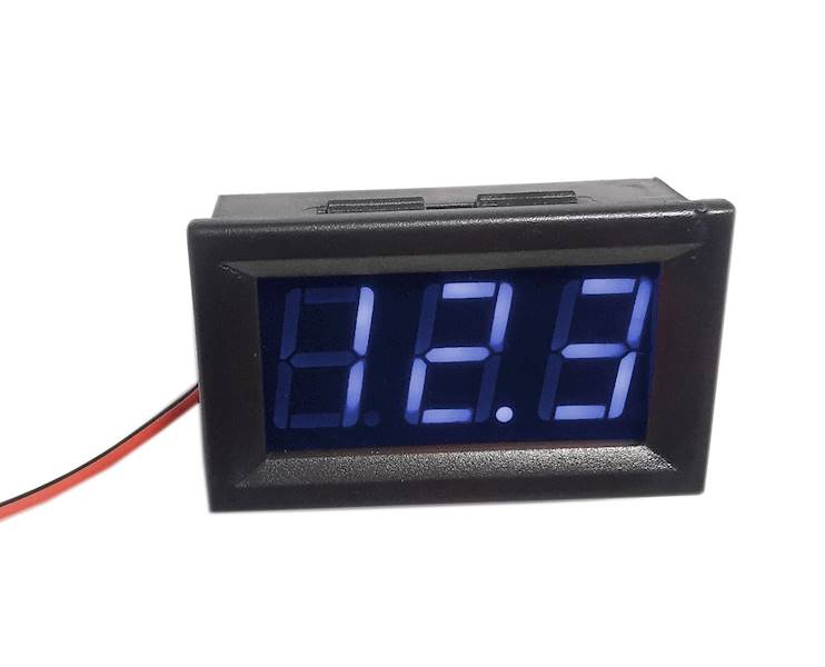 Woltomierz panelowy 5-99Vdc LED niebieski